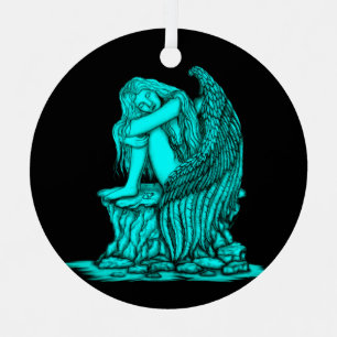 A sleeping Angel on the Stone Metal Ornament