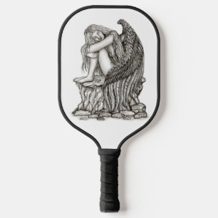 A sleeping Angel on the Stone Pickleball Paddle