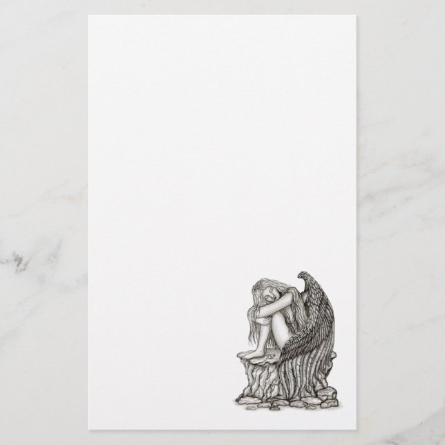 A sleeping Angel on the Stone Stationery (Front)