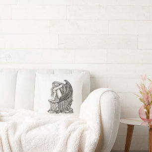A sleeping Angel on the Stone Throw Pillow