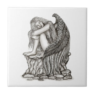 A sleeping Angel on the Stone Tile