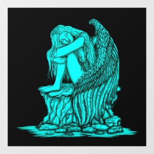 A sleeping Angel on the Stone Window Cling