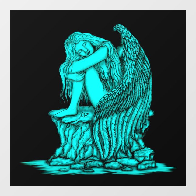 A sleeping Angel on the Stone Window Cling (Sheet)