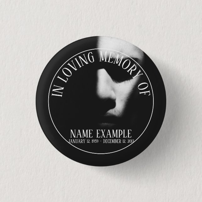 A sleeping face in half shadow 1 inch round button (Front)
