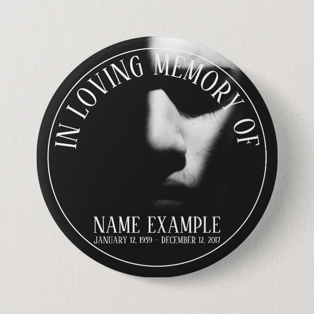 A sleeping face in half shadow 3 inch round button (Front)