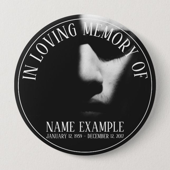 A sleeping face in half shadow 4 inch round button (Front)