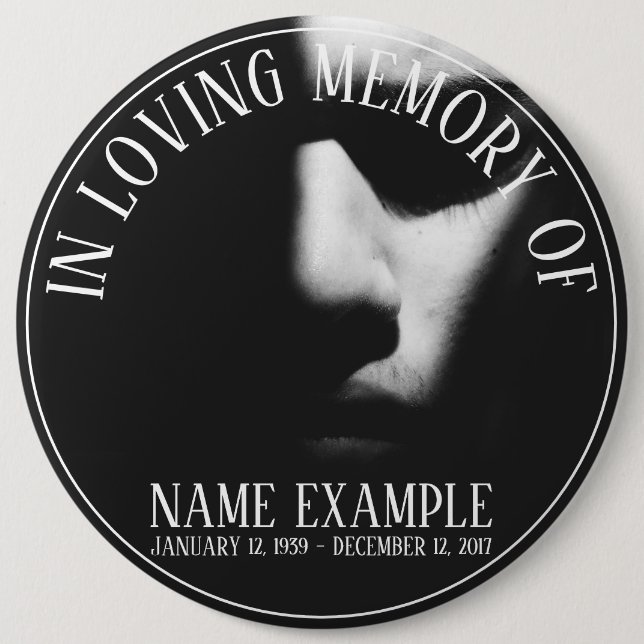 A sleeping face in half shadow 6 inch round button (Front)