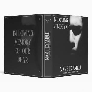 A sleeping face in half shadow binder
