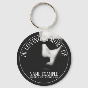 A sleeping face in half shadow keychain