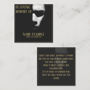 A sleeping face in half shadow note card