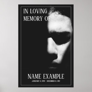 A sleeping face in half shadow poster