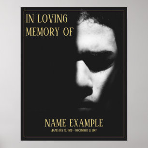 A sleeping face in half shadow poster