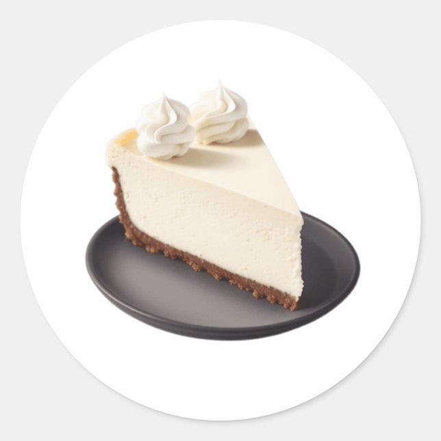 A Slice of Cheesecake Classic Round Sticker (Front)