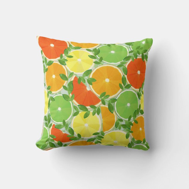 A Slice of Citrus Throw Pillow (Front)