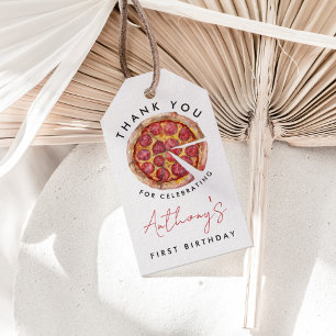 A Slice of Fun 1st Birthday Pizza Gift Tags