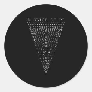 A Slice of Pi Digits Classic Round Sticker