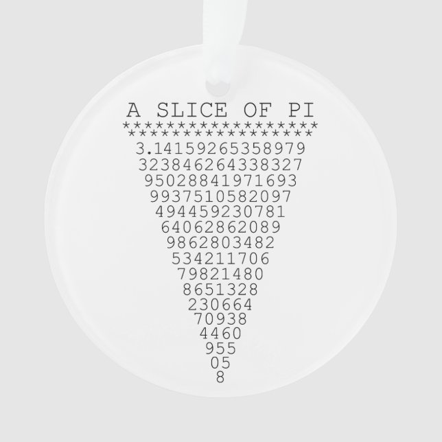 A Slice of Pi Graphic Ornament (Front)