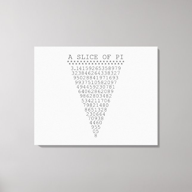 A Slice of Pi Numbers Canvas Print (Front)
