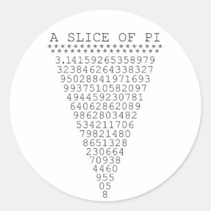 A Slice of Pi Presentation Classic Round Sticker
