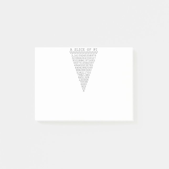 A Slice of Pi Presentation Post-it Notes (Front)