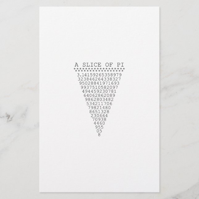 A Slice of Pi Presentation Stationery (Front)