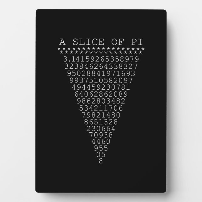 A Slice of Pi Typography Plaque (Front)