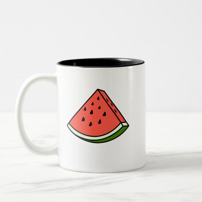 A Slice of Watermelon Two-Tone Coffee Mug (Left)