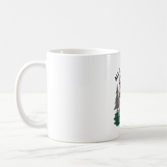A Sloth For Christmas. Cute, Christmas Sloth With  Coffee Mug (Left)