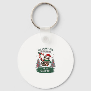 A Sloth For Christmas. Cute, Christmas Sloth With  Keychain
