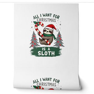 A Sloth For Christmas. Cute, Christmas Sloth With Wallpaper