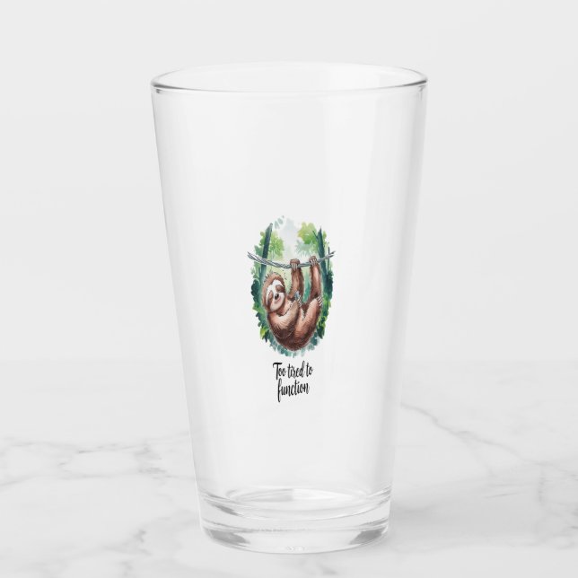 A Sloth Wild Animal Tired Glass (Front)