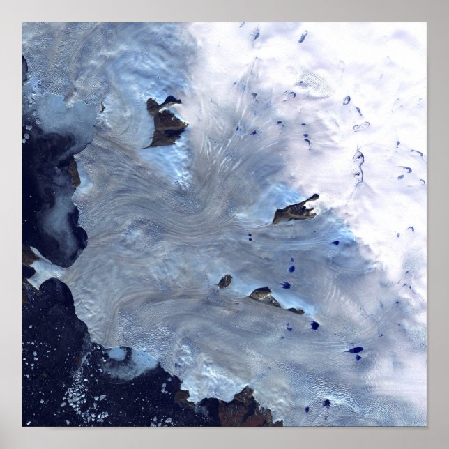 A small field of glaciers surrounds Baffin Bay Poster (Front)