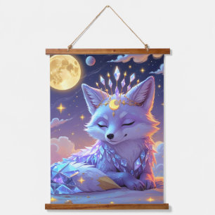 A small Star Whisper Moonlit Fox sleeping peaceful Hanging Tapestry