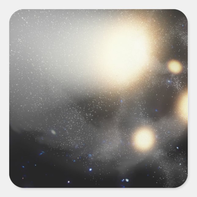 A smash-up of galaxies square sticker (Front)