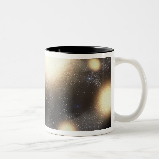 A smash-up of galaxies Two-Tone coffee mug (Right)