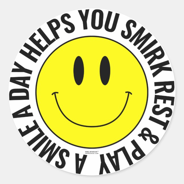 A Smile A Day Happy Smilie Sticker (Front)