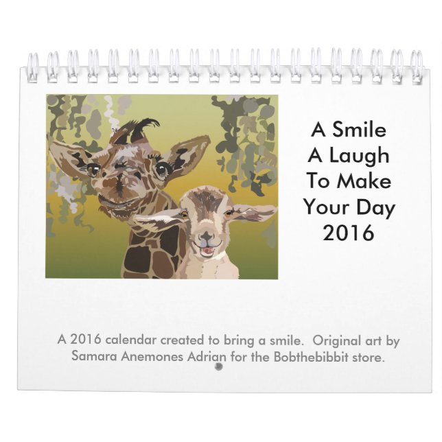 A Smile, A Laugh, To Light Your Day 2016 Medium Calendar (Back)