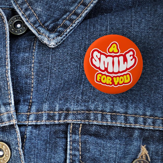 A Smile For You Badge/ 2 Inch Round Button (A smile for you -orange yellow)