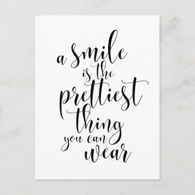 A smile is the prettiest thing you can wear postcard (Front)