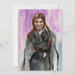 A Smiling Girl in Black Holiday Card