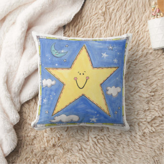 A Smiling Star Throw Pillow