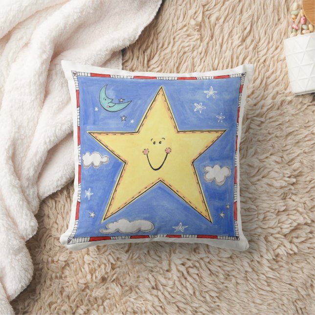 A Smiling Star Throw Pillow (Blanket)