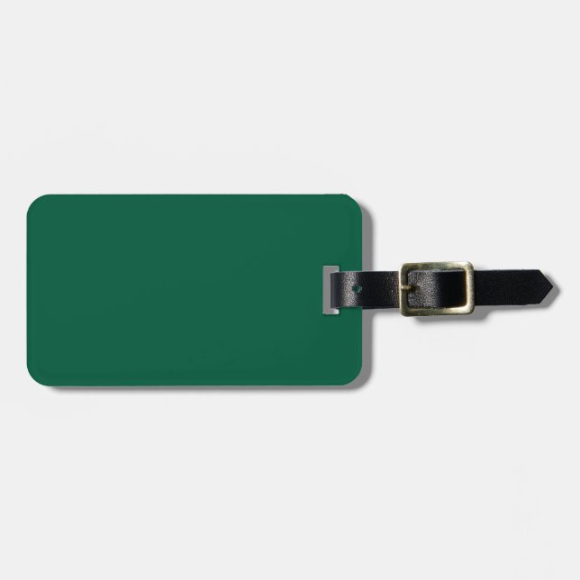 A smooth solid dark green texture luggage tag (Front Horizontal)