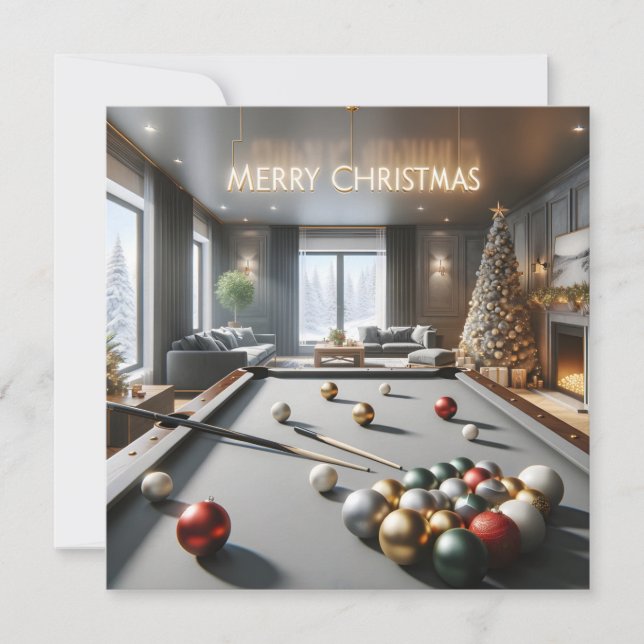 A Snooker Christmas Delight Holiday Card (Front)