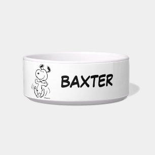 A Snoopy Happy Dance Add Pet Name Bowl