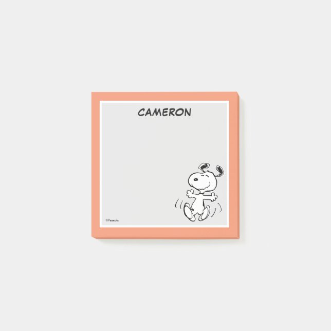 A Snoopy Happy Dance | Add Your Name Post-it Notes (Front)