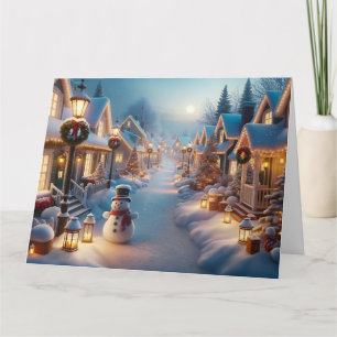 A Snow Covered Village for Christmas Card