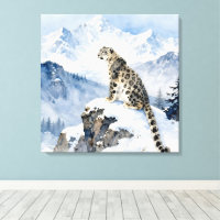 A Snow Leopard on Snowy Peak
