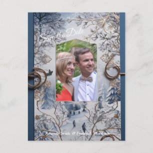 A Snowflake Winter Event Announcement Postcard