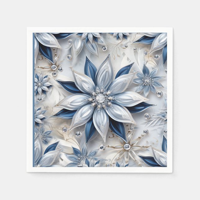 A snowflake winter event decor napkin (Front)